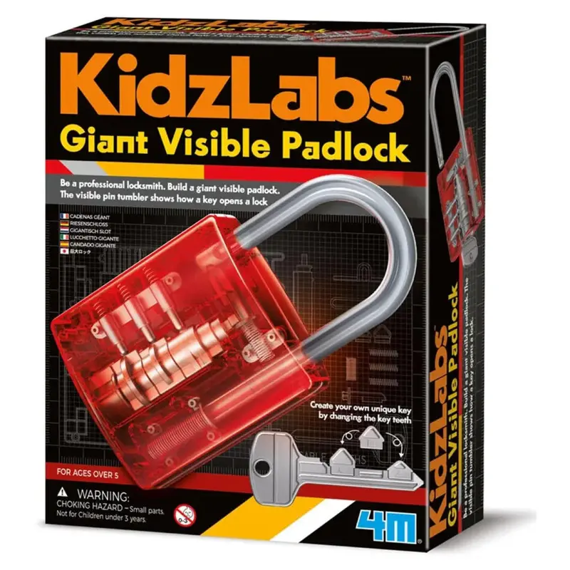 4M Giant Visible Padlock Playset – Transparent Lock Mechanism Learning Toy 1