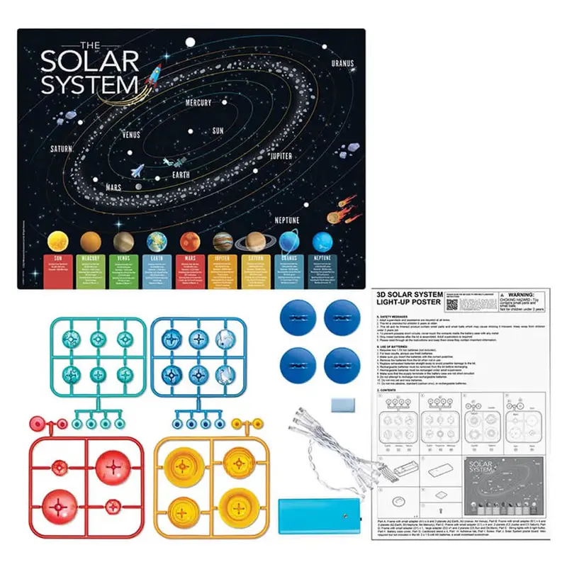 4M Glow-In-The-Dark Solar System Poster – Interactive 3D Learning Board 1