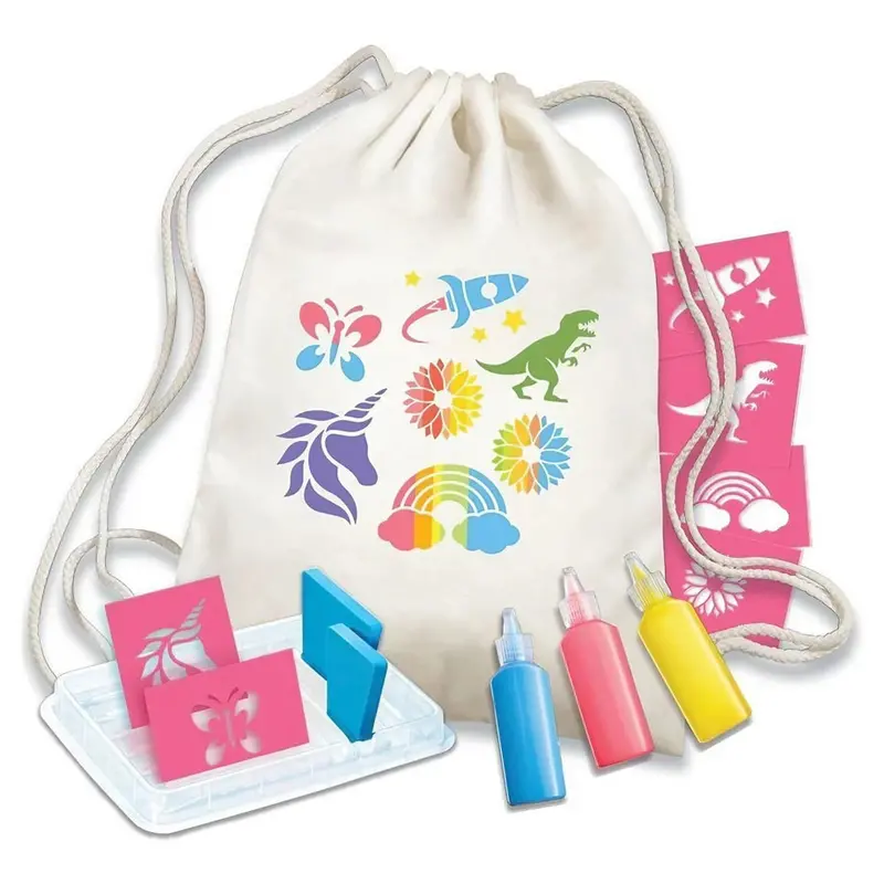 4M Kidzmaker Stencil Backpack Printing Kit – Customizable 27.5 X 36 Cm Fabric Art Set 1