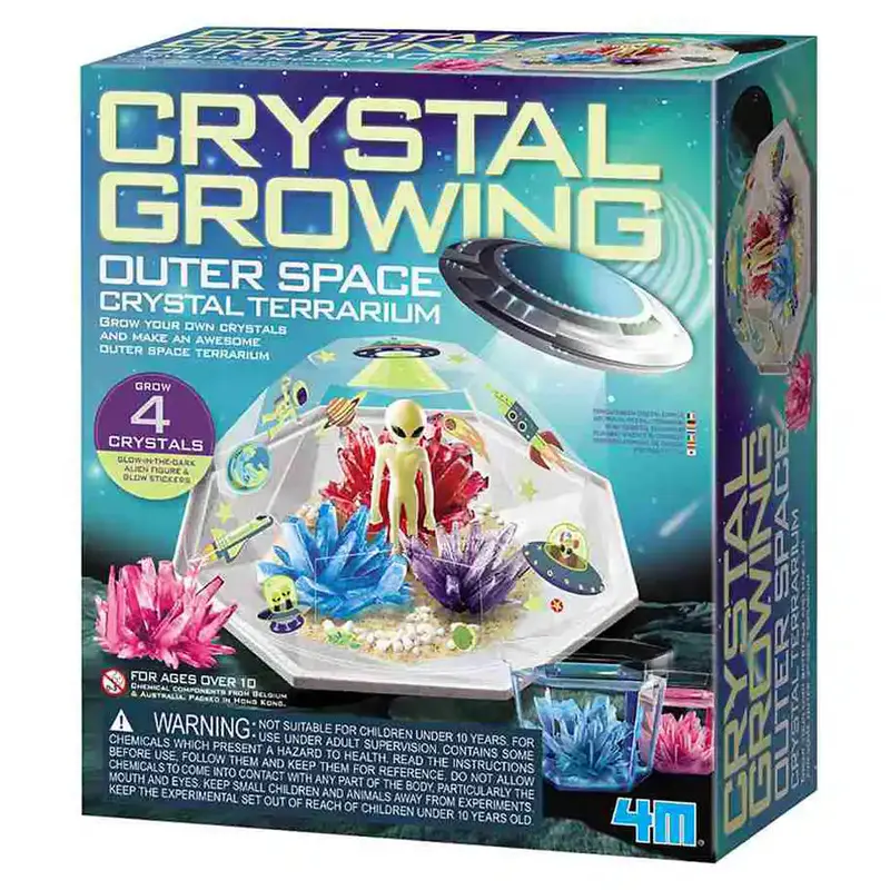 4M Outer Space Crystal Terrarium Kit – 4-Piece Cosmic Geode Growing Set 1
