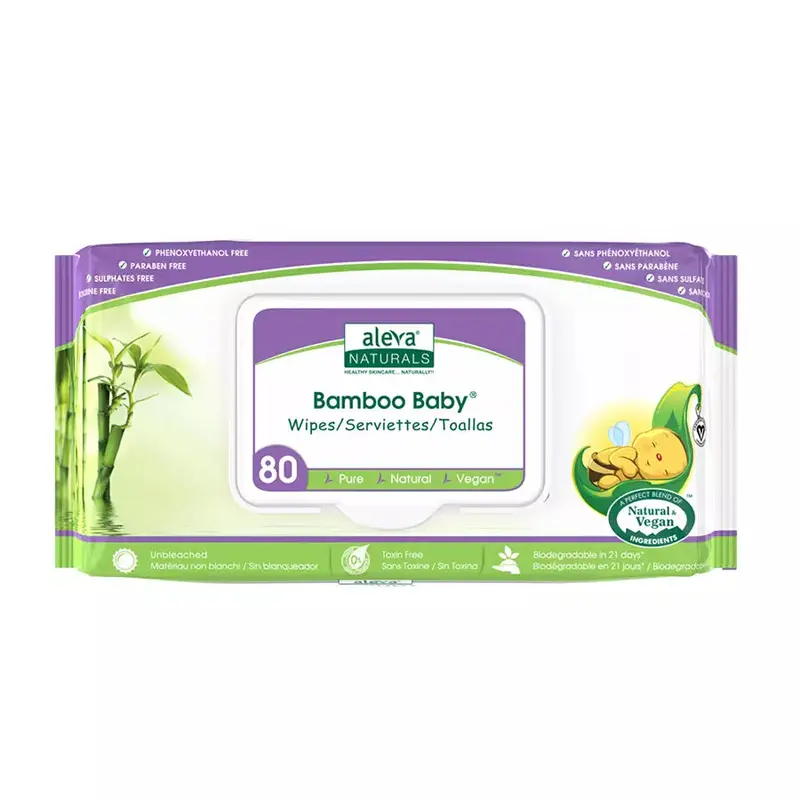 Aleva Naturals Bamboo Baby Wipes – 80-Count Soothing, Eco-Conscious Pack 1