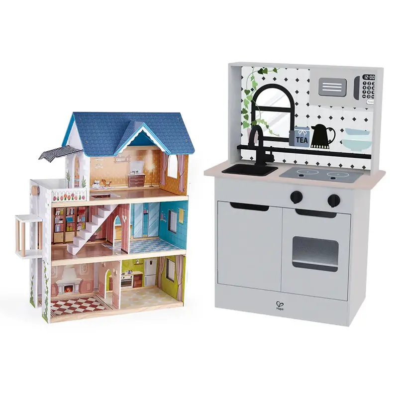 All-In-One Dollhouse And Play Kitchen Set For Imaginative Play 1