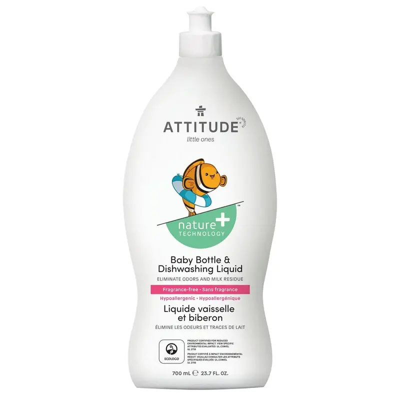 Attitude Baby Bottle & Dishwashing Liquid – Unscented, 700Ml 1