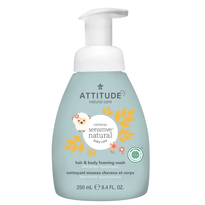 Attitude Baby Foaming Hair & Body Wash – Fragrance-Free (250 Ml) 1