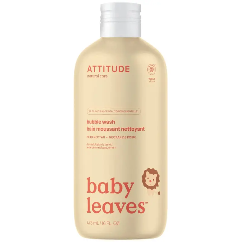 Attitude Baby Leaves Bubble Wash – Pear Nectar Scent, 473Ml 1