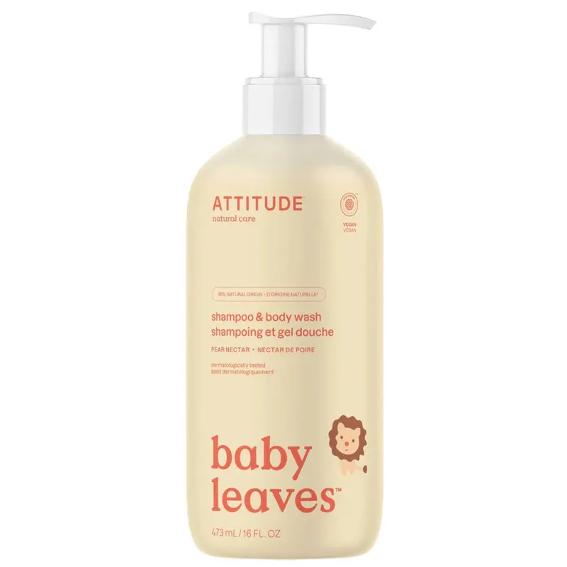Attitude Baby Leaves Pear Nectar 2-In-1 Shampoo & Body Wash – Mild & Refreshing, 473 Ml 1