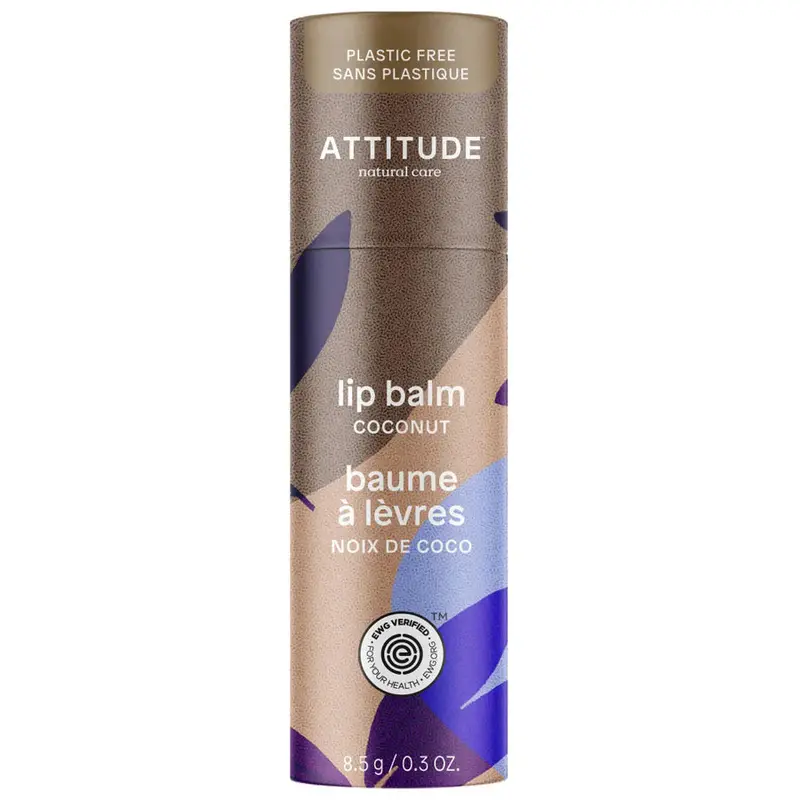 Attitude Leaves Bar Coconut Lip Balm – Nourishing Plant-Based Formula, 8.5 G 1