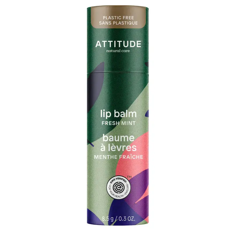 Attitude Leaves Bar Peppermint Lip Balm – Cooling & Refreshing, 8.5 G 1