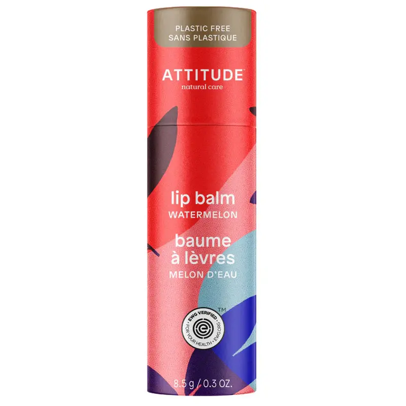 Attitude Leaves Bar Watermelon Lip Balm – Solid, Zero-Waste Hydration, 8.5 G 1