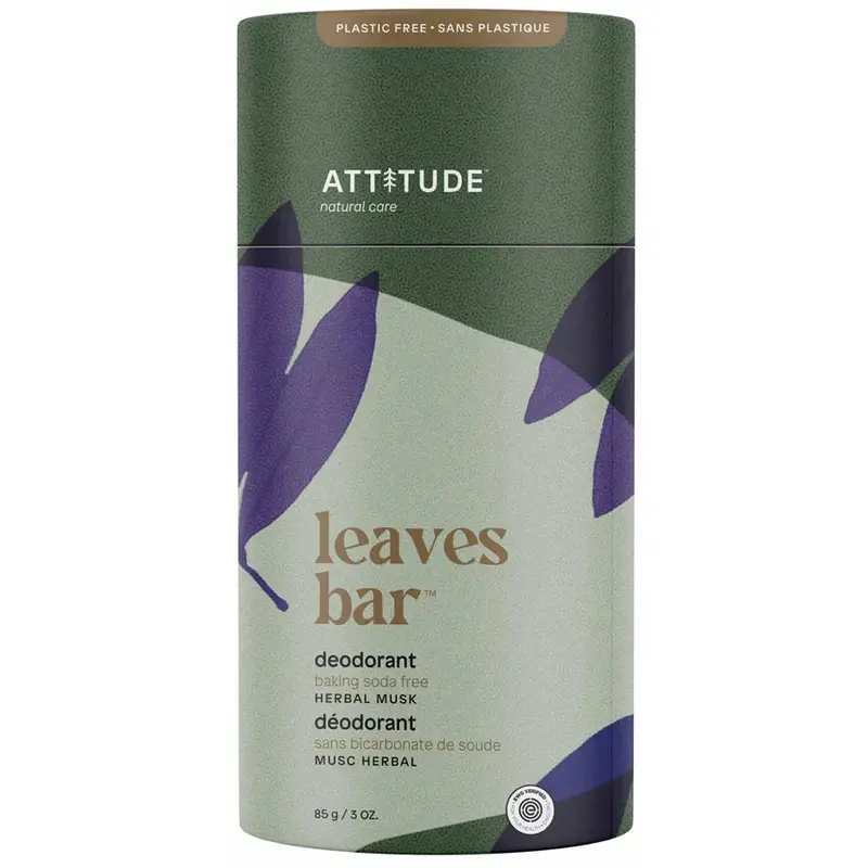Attitude Super Leaves Herbal Musk Deodorant – Plastic-Free, Aluminum-Free, 85 G 1