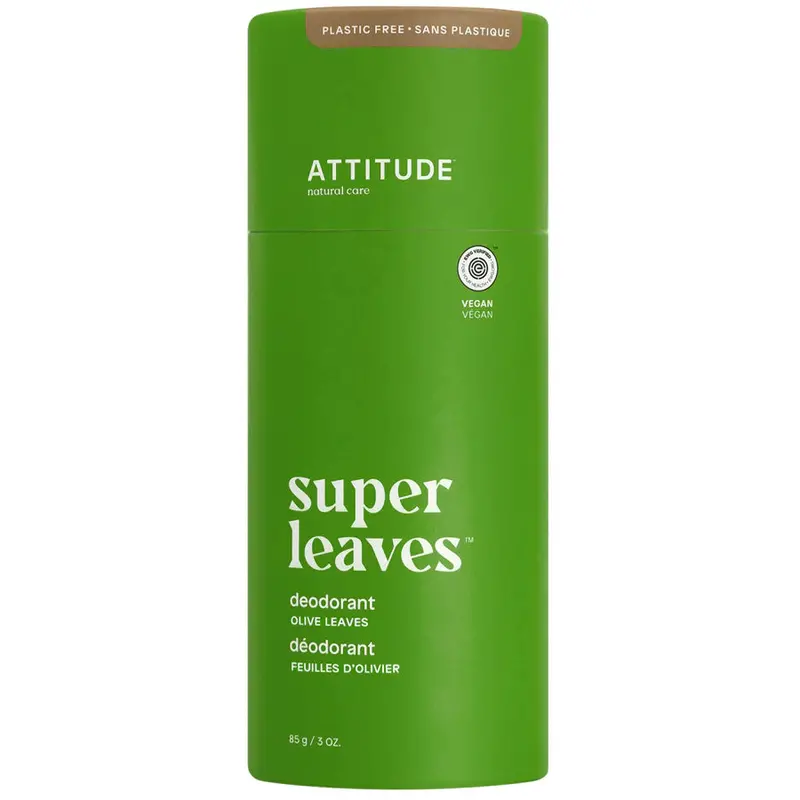 Attitude Super Leaves Olive Leaf Deodorant – Botanical Freshness, Plastic-Free, 85 G 1