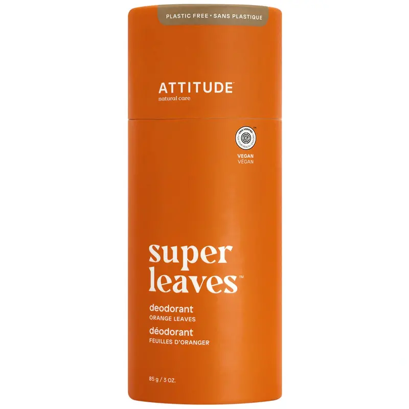 Attitude Super Leaves Orange Leaf Deodorant – Eco-Conscious, Plastic-Free Formula, 85 G 1