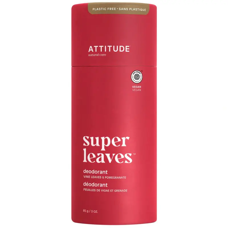 Attitude Super Leaves Pomegranate & Vine Leaf Deodorant – Natural Odor Protection, 85 G 1