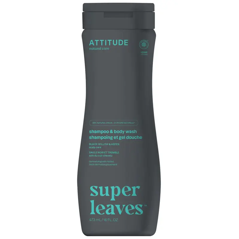 Attitude Super Leaves Scalp-Care Shampoo & Body Wash – Black Willow & Aspen, 473 Ml 1
