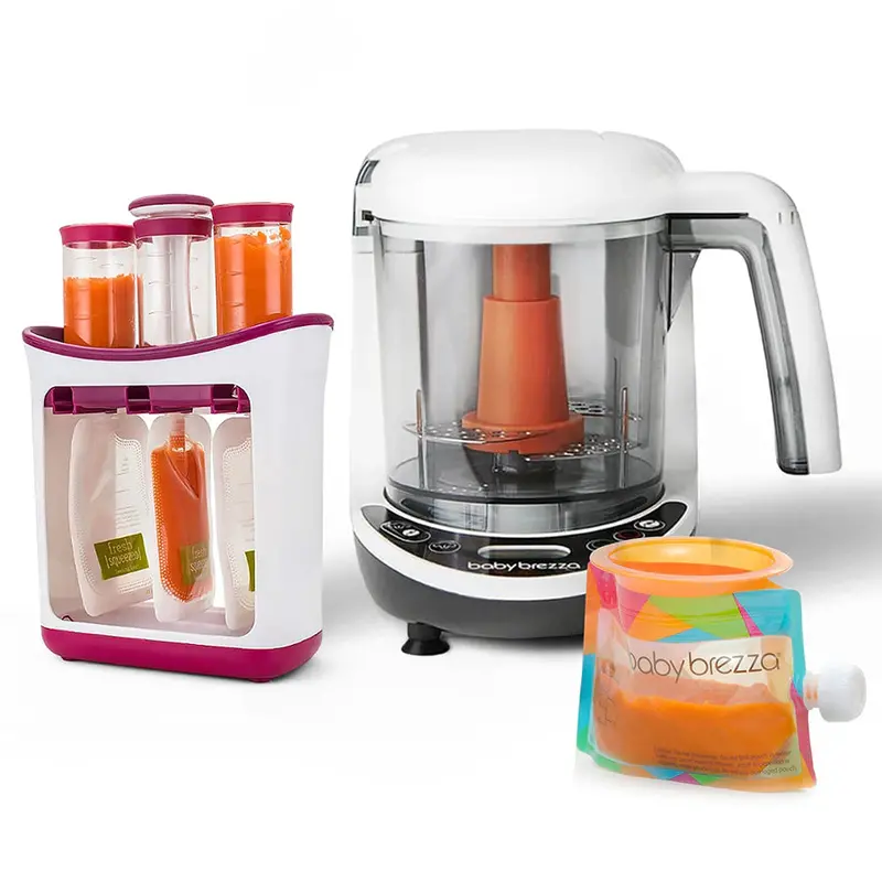 Baby Brezza One-Step Deluxe Baby Food Maker With Infantino Squeeze Station Combo 1
