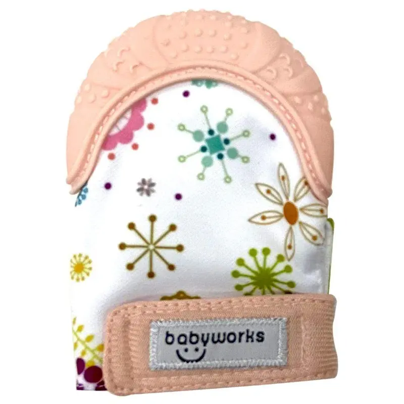 Baby Works Bibibaby Teething Mitt – Coral 1