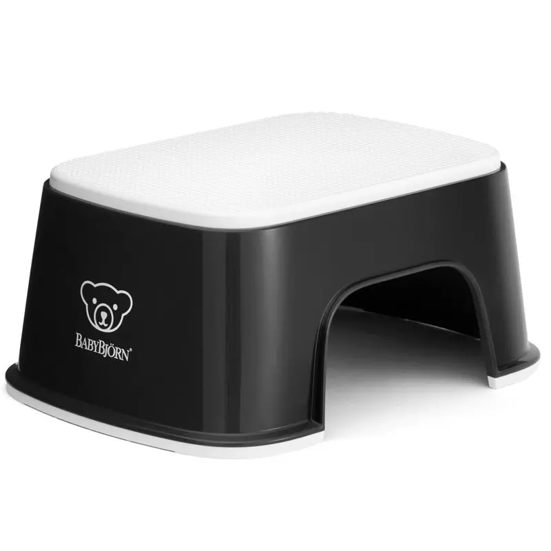 Babybjörn Adjustable Step Stool For Kids – Sleek Black And White Design 1