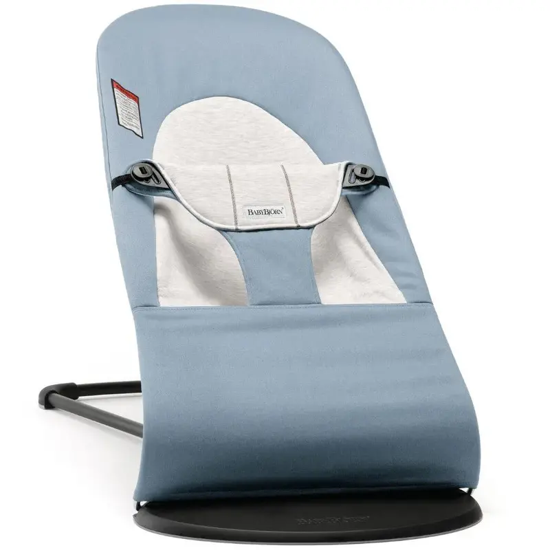Babybjörn Balance Soft Bouncer In Cotton & Jersey Blend – Blue/Gray 1