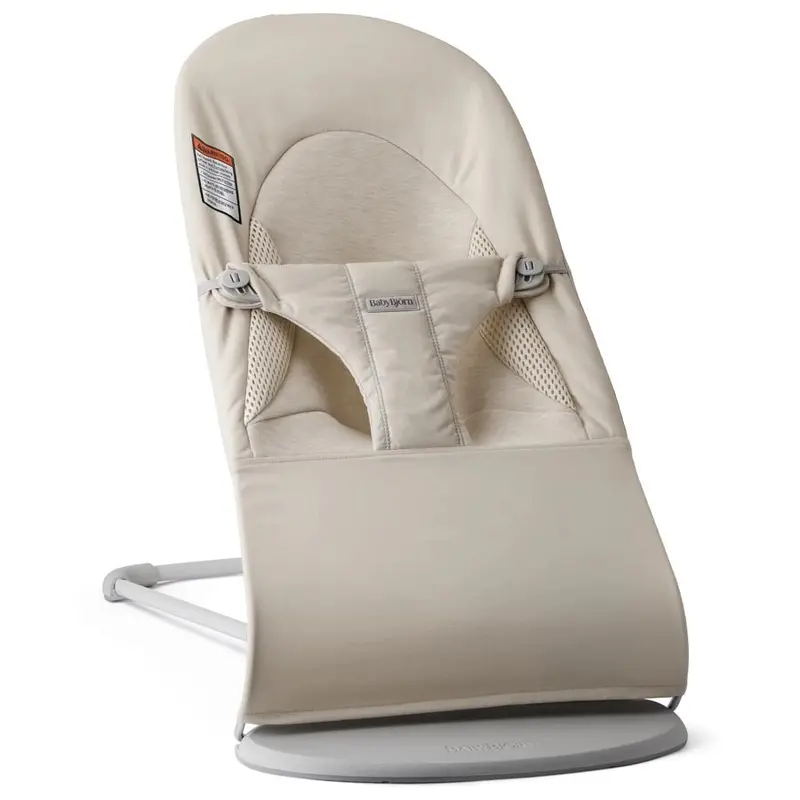 Babybjörn Balance Soft Bouncer In Light Beige – Tri-Fabric Woven & Jersey Blend 1