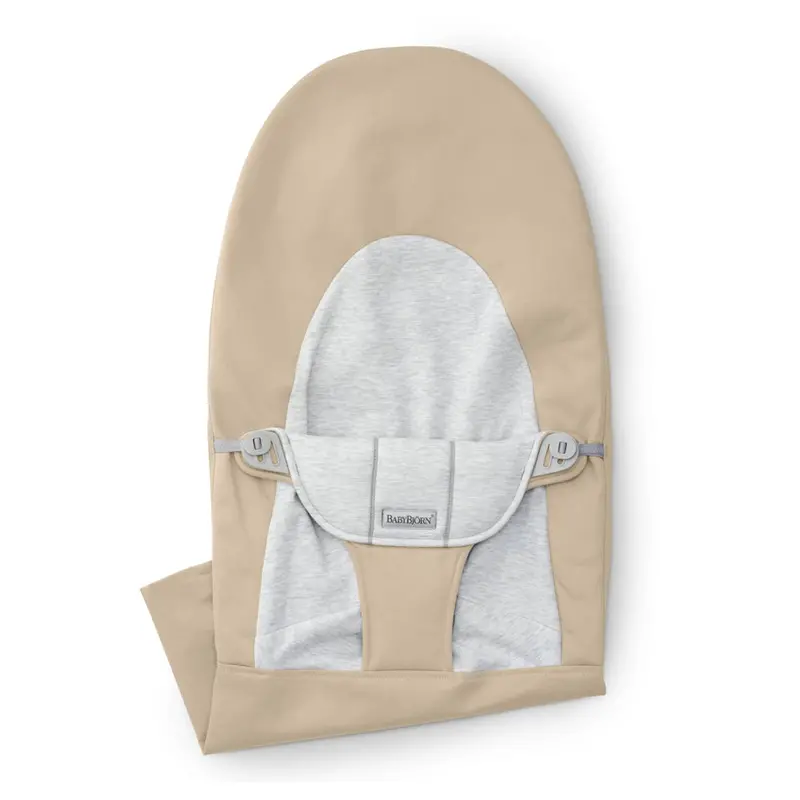 Babybjörn Balance Soft Fabric Bouncer In Beige/Grey Woven-Jersey Blend 1