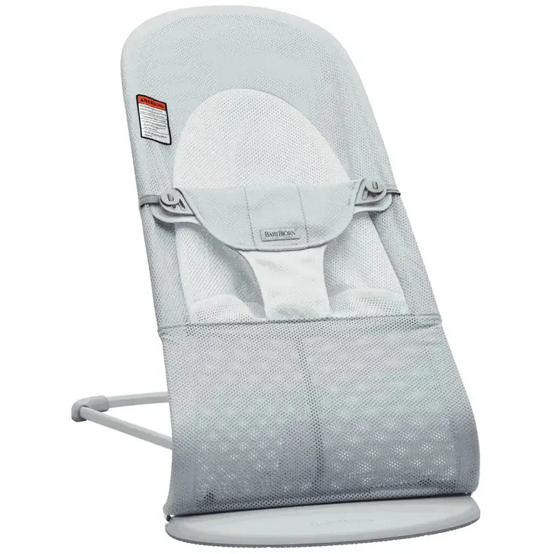 Babybjörn Balance Soft Mesh Bouncer – Silver/White With Light Grey Frame 1