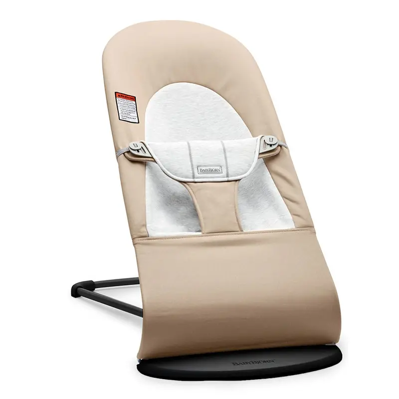 Babybjörn Bouncer Balance Soft – Beige And Grey Cotton Fabric 1