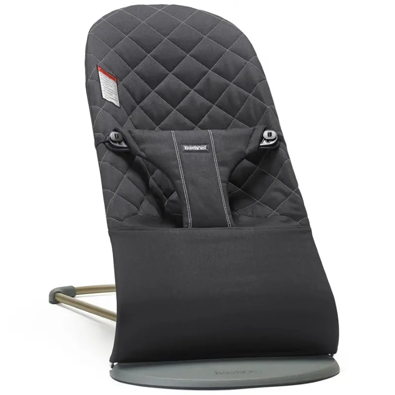 Babybjörn Bouncer Bliss – Black Cotton Fabric Seat 1