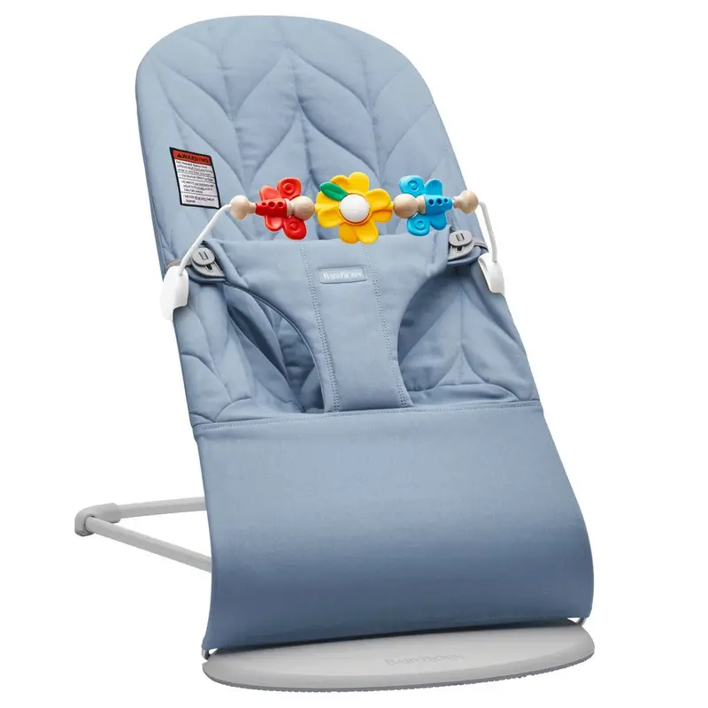 Babybjörn Bouncer Bliss – Cotton Petal Quilt In Blue With Attached Toy 1