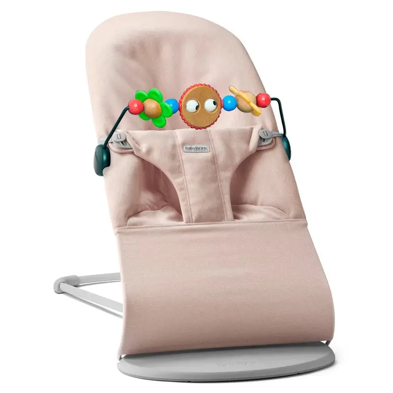 Babybjörn Bouncer Bliss – Light Pink Mélange Woven Fabric With Toy 1