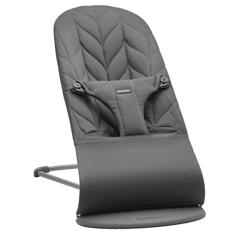 Babybjörn Bouncer Bliss – Petal Quilt Cotton Fabric, Anthracite Grey Finish 1