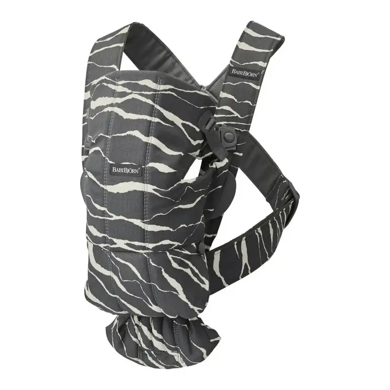 Babybjörn Mini Baby Carrier In Soft Cotton – Anthracite With Landscape Print 1