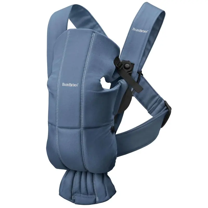 Babybjörn Mini Woven Baby Carrier In Vintage Indigo 1