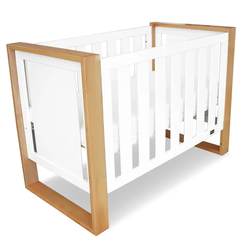 Babyhood Kaylula Malika Cot – Natural Wood And White Dual Finish 1