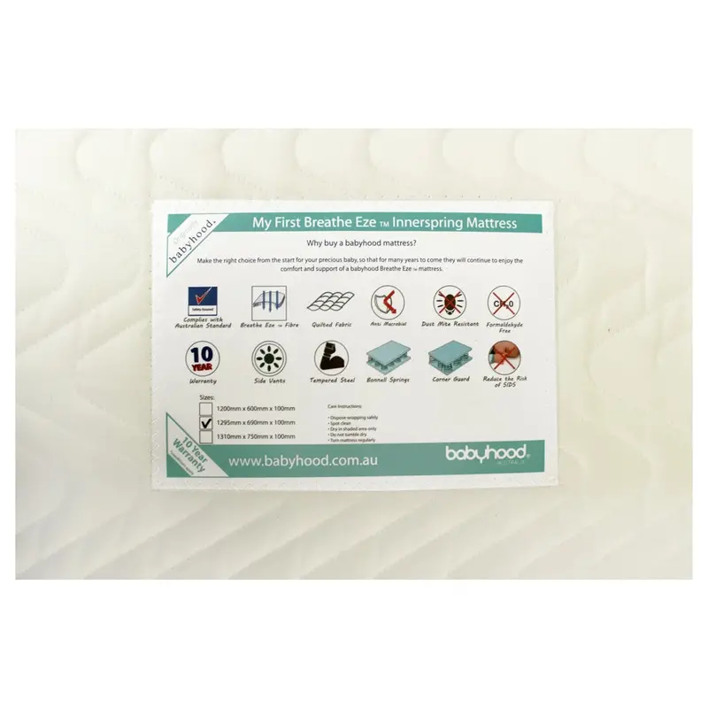 Babyhood My First Breathe Eze Crib Mattress – Breathable Sleep Surface 1