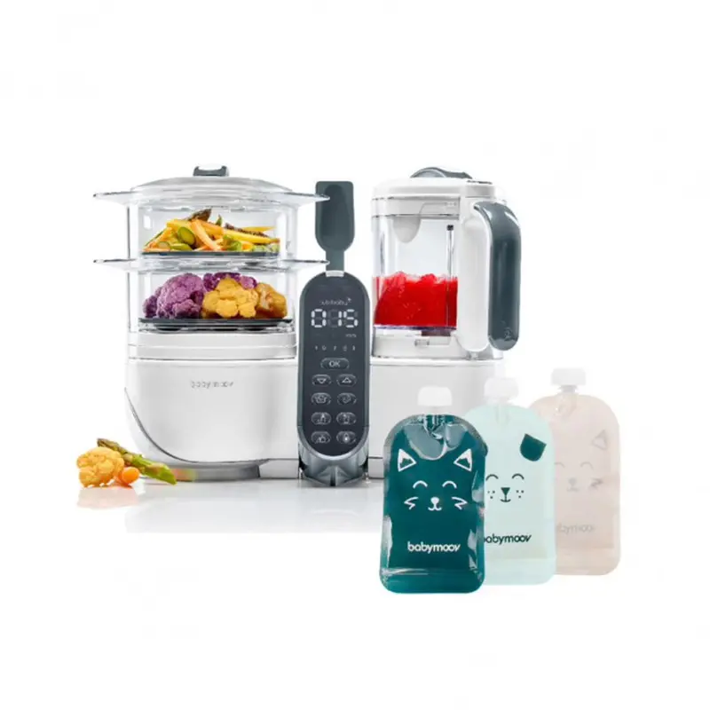 Babymoov Nutribaby+ All-In-One Food Maker Kit – Includes 15 Reusable Pouches 1