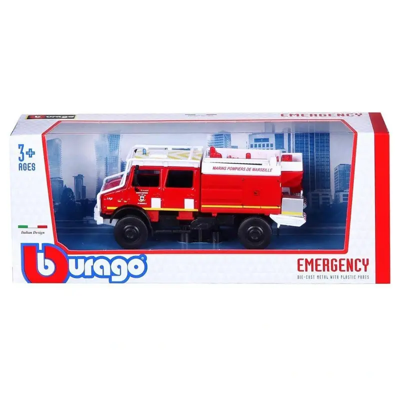 Bburago Mercedes-Benz Unimog U5023 Heavy-Duty Truck Model – 1:52 Scale, Red 1