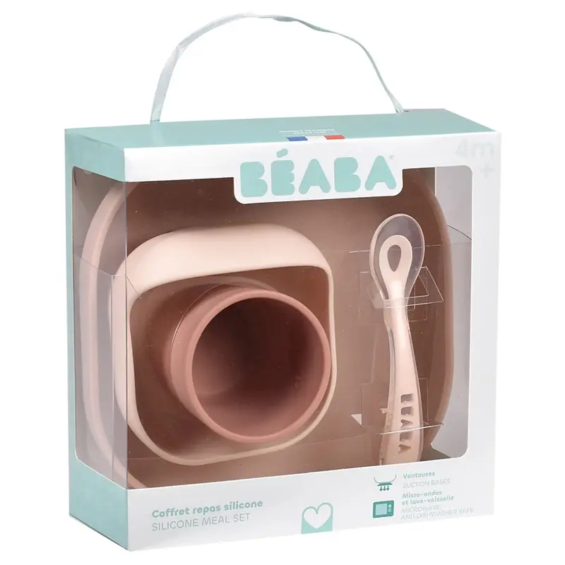 Beaba Cotton Candy Silicone Feeding Set – 4 Items 1