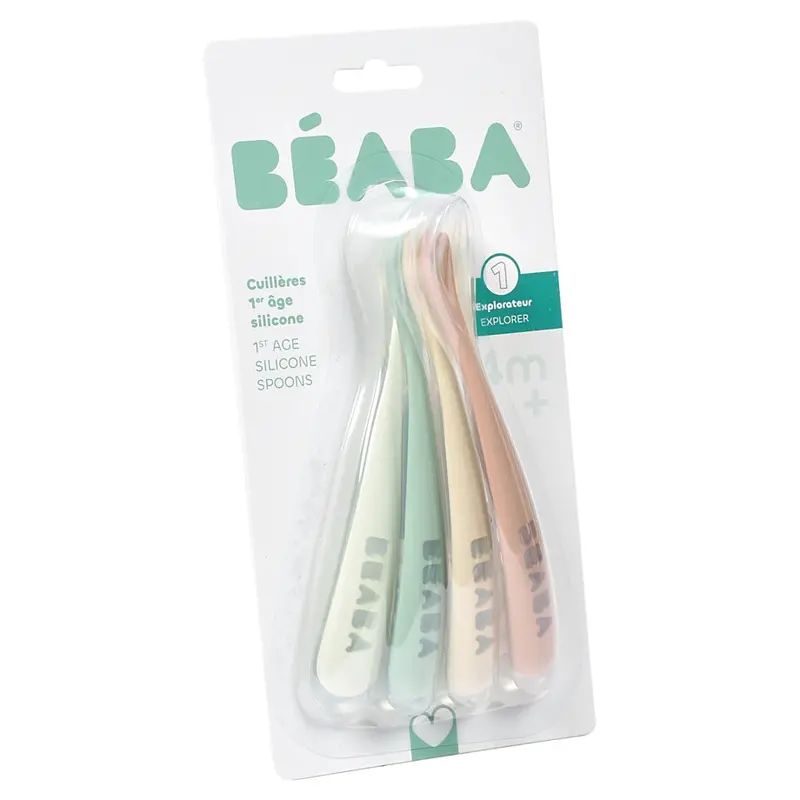 Beaba Natural First Age Silicone Spoon Quartet (4-Pack) 1