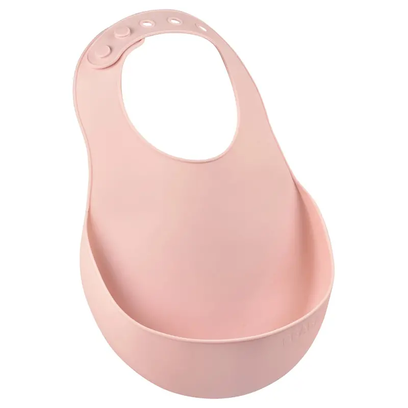 Beaba Old Pink Soft-Silicone Baby Bib 1