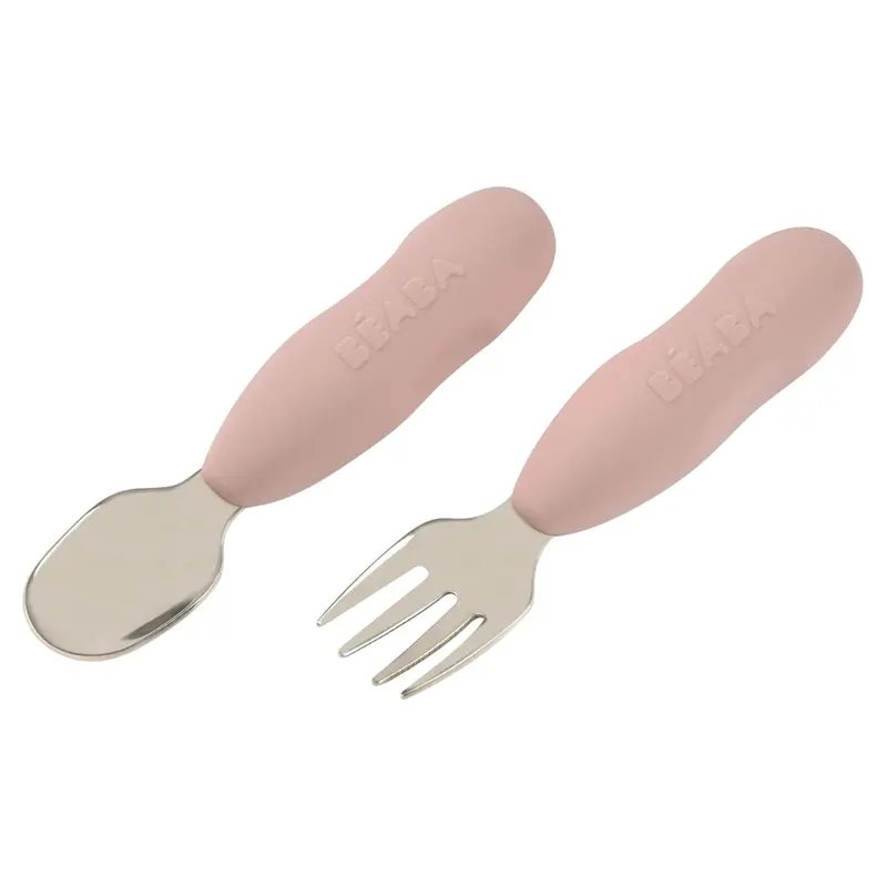 Beaba Stainless Steel Pre-Cutlery Set – Cotton Candy 1