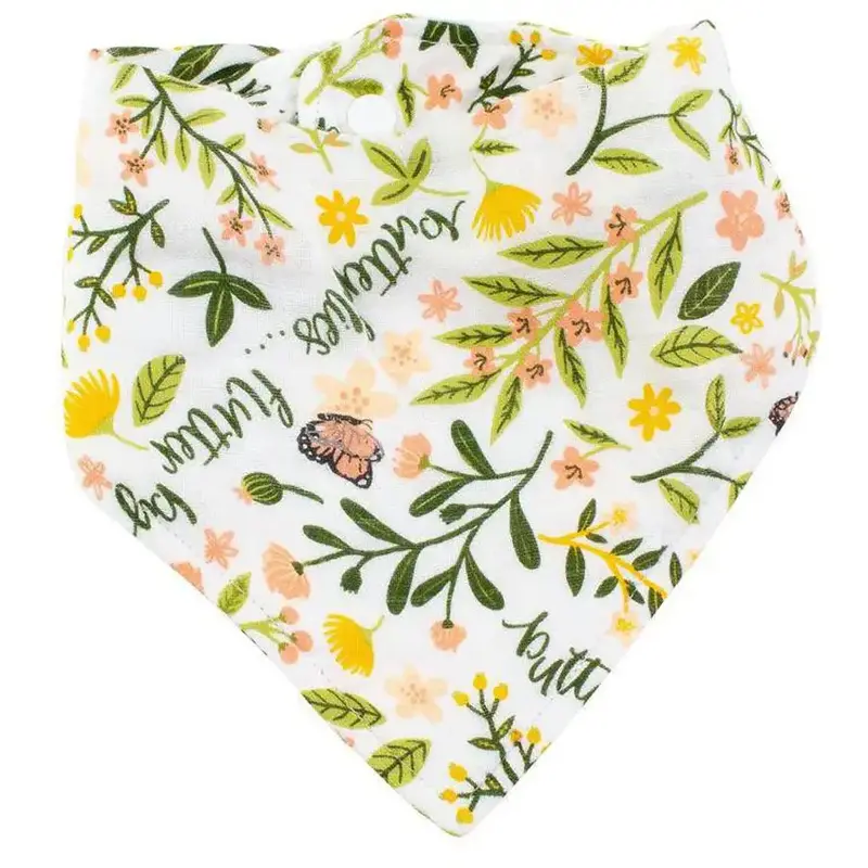 Bebe Au Lait Flutterby Pattern Gentle Muslin Bandana Bib 1