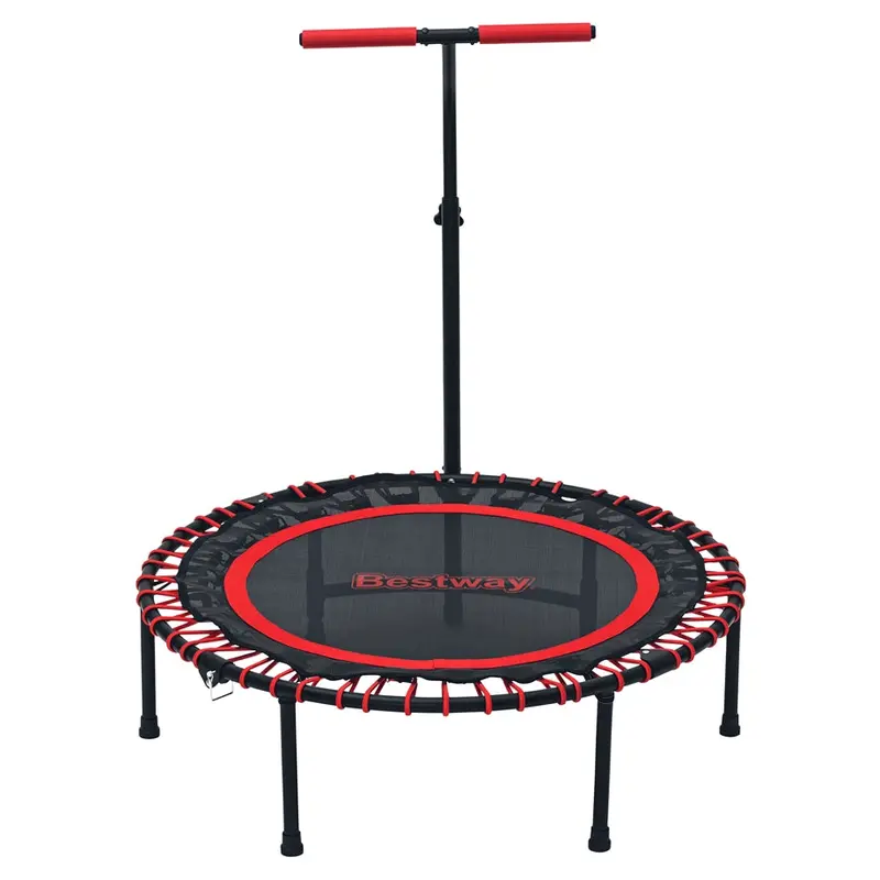 Bestway Aerobounce Compact Exercise Trampoline – 3.3Ft X 4.4Ft Foldable Fitness Rebounder (Red) 1