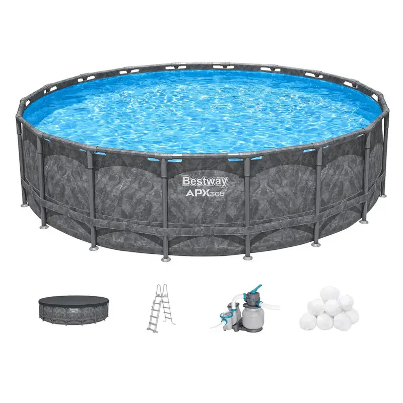 Bestway Apx 365 Premium Round Pool Kit – 18 Ft × 52 In (5.49 M × 1.32 M) 1
