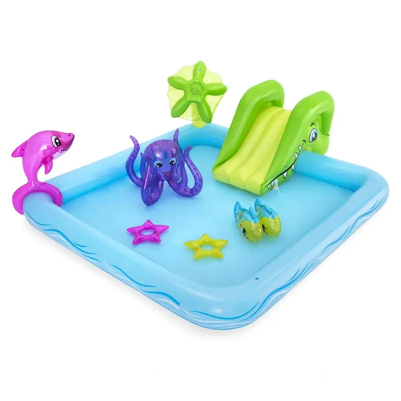 Bestway Fantastic Aquarium Inflatable Pool – 2.39M X 2.06M X 86Cm Large Rectangular Play Area 1