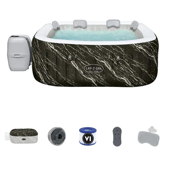 Bestway Lay-Z-Spa Hollywood Luxe Airjet – 180X180X66 Cm Premium Square Spa 1
