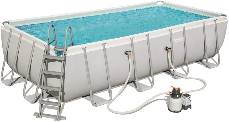 Bestway Power Steel Large Rectangular Pool – 18 Ft X 9 Ft X 48 In (5.49 M X 2.74 M X 1.22 M) 1