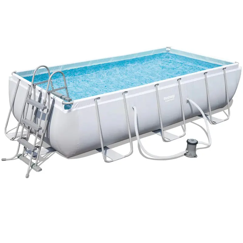 Bestway Power Steel Rectangular Pool System – 13 Ft 3 In × 6 Ft 7 In × 39.5 In (4.04 M × 2.01 M × 1.00 M) 1