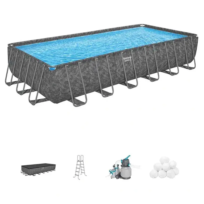 Bestway Rectangular Above-Ground Swimming Pool Set (7.32 M × 3.66 M × 1.32 M) 1