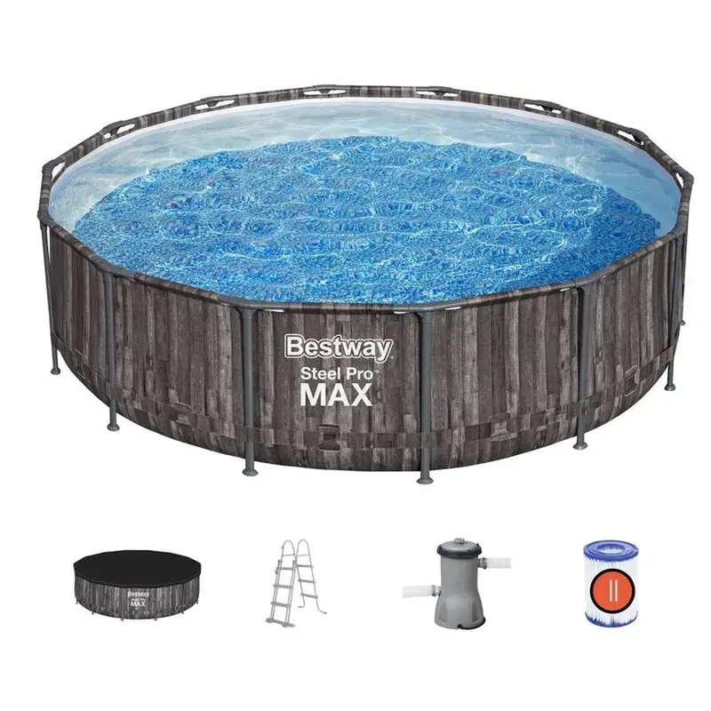 Bestway Steel Pro Max Round Pool – 12 Ft × 39.5 In (3.66 M × 1.00 M) 1