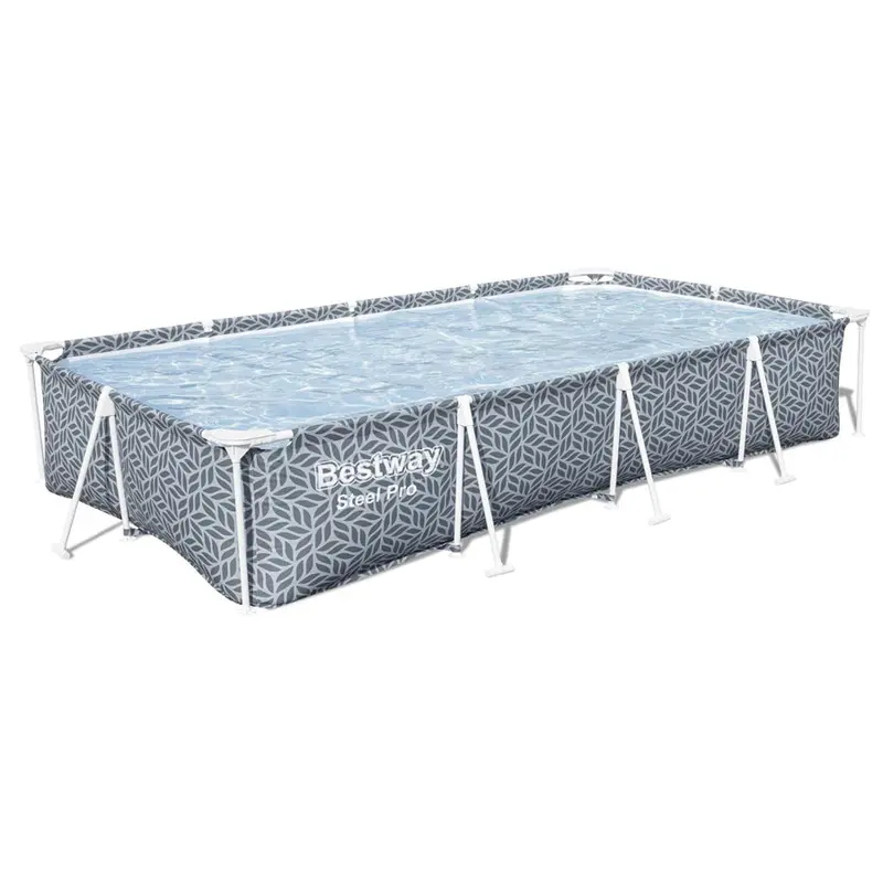 Bestway Steel Pro Rectangular Pool Bundle – 12 Ft × 6 Ft 7 In × 26 In (3.66 M × 2.01 M × 66 Cm) 1